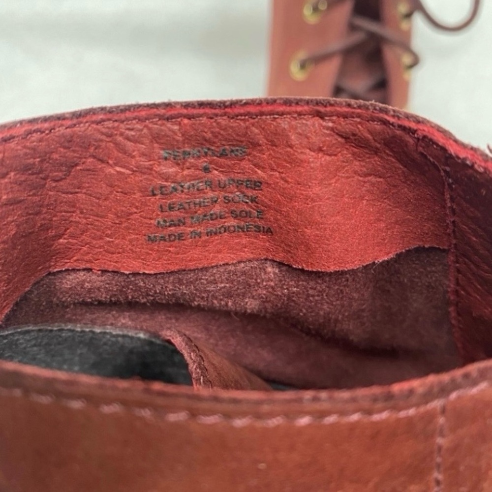 Steve Madden Women's Pennylane Wine Suede Leather Lace Up Heeled Bootie Size 8 - Picture 14 of 15